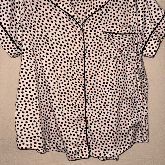 Kate Spade ♠️ Polka Dot Front Button Women's Pajama Shirt- Size XL - Picture 5 of 7